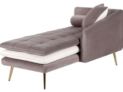 Chaise longue versione sinistra GONESSE Velluto Marrone chiaro