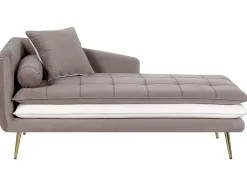 Chaise longue versione sinistra GONESSE Velluto Marrone chiaro