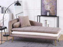 Chaise longue versione sinistra GONESSE Velluto Marrone chiaro
