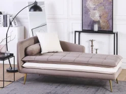 Chaise longue versione sinistra GONESSE Velluto Marrone chiaro