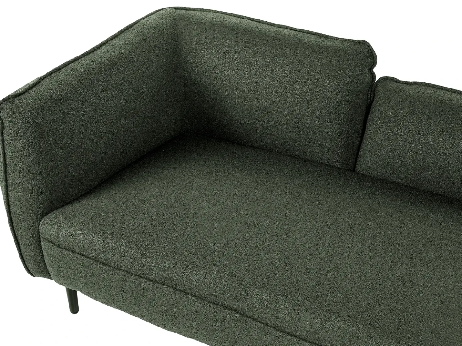 Chaise longue versione sinistra CHEVANNES Bouclé Verde scuro
