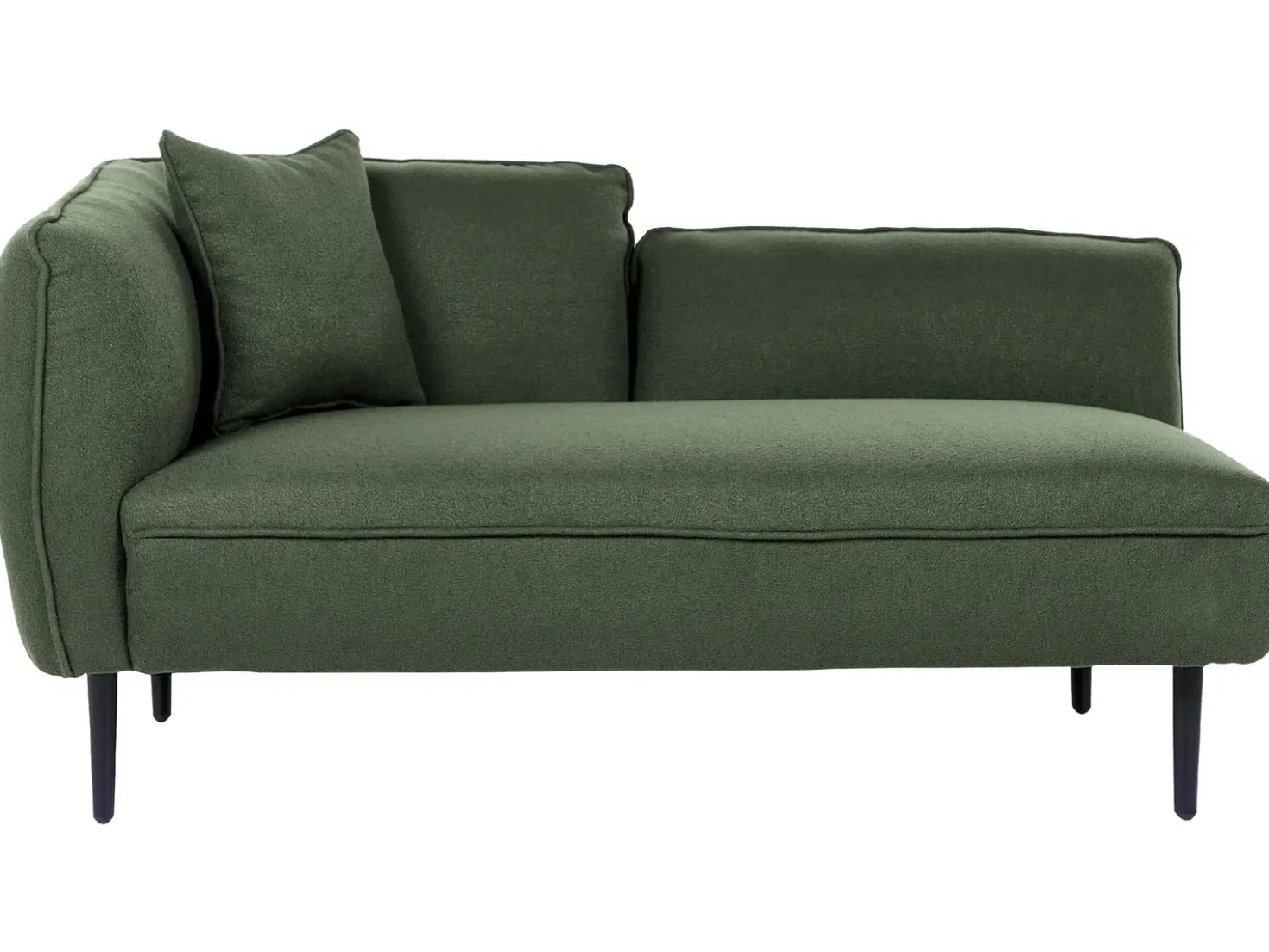 Chaise longue versione sinistra CHEVANNES Bouclé Verde scuro