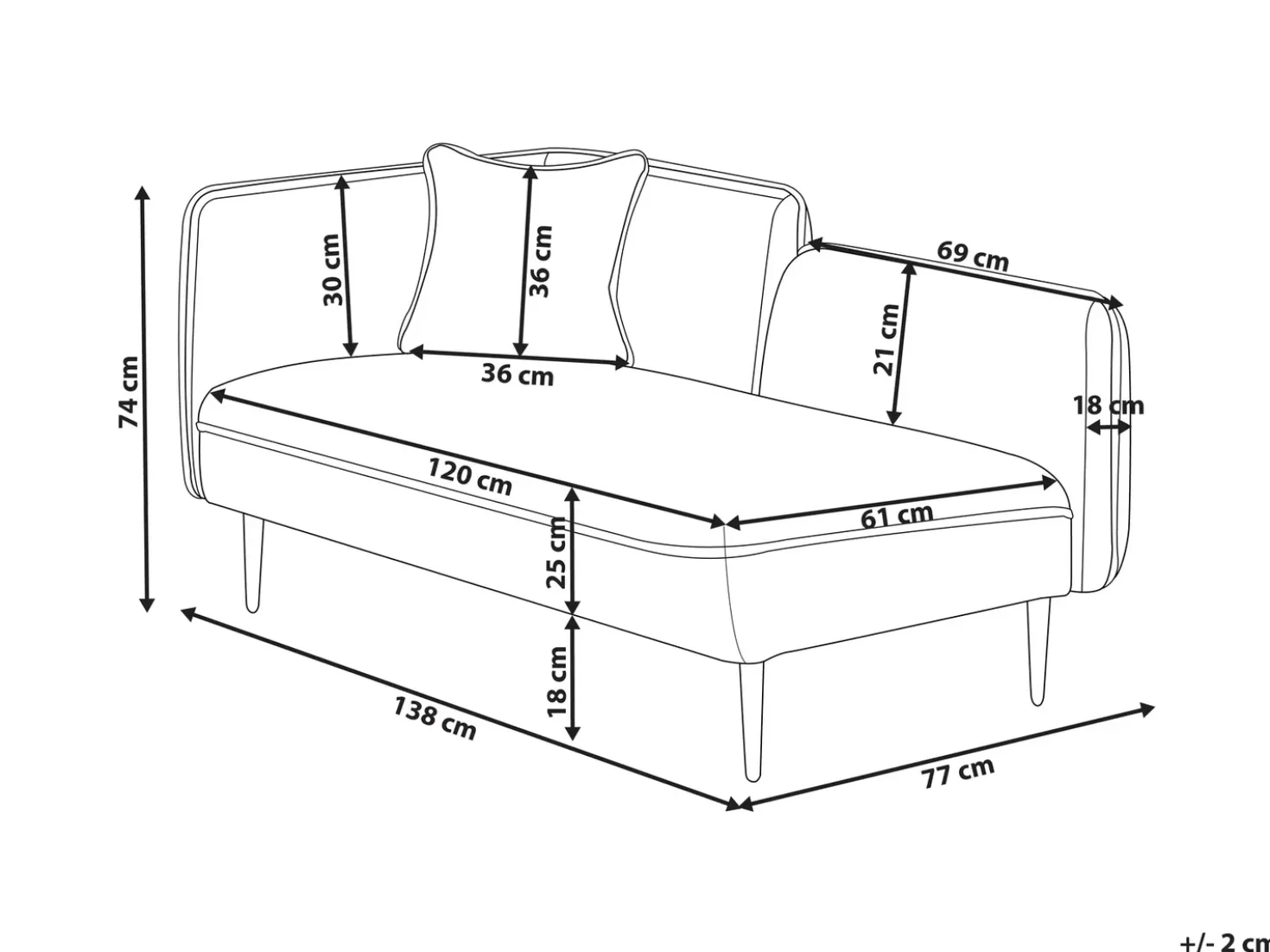 Chaise longue versione sinistra CHEVANNES Bouclé Verde scuro