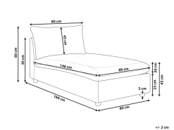 Chaise longue VIZILLE Tessuto Bianco sporco