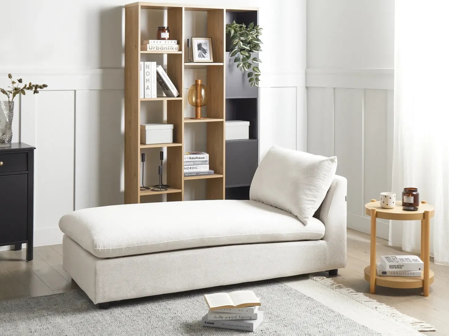 Chaise longue VIZILLE Tessuto Bianco sporco