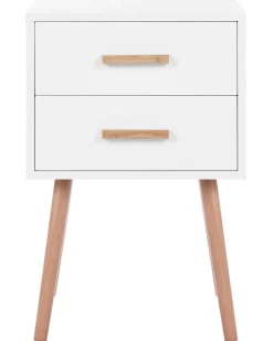 Comodino 2 cassetti ALABAMA Bianco