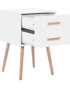 Comodino 2 cassetti ALABAMA Bianco