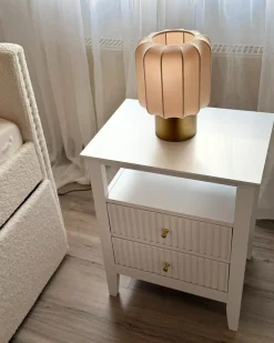 Comodino 2 cassetti ASSISI Bianco