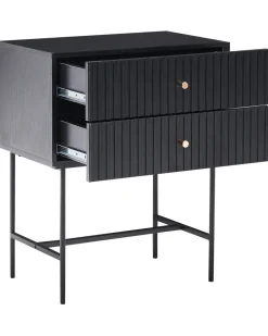 Comodino 2 cassetti COVENTRY Nero/Oro