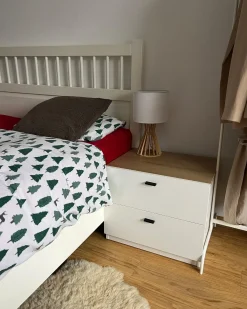 Comodino 2 cassetti EDISON Bianco