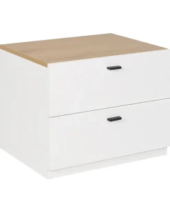 Comodino 2 cassetti EDISON Bianco
