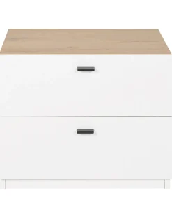 Comodino 2 cassetti EDISON Bianco