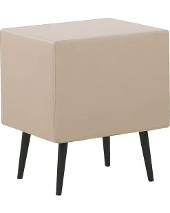Comodino 2 cassetti ESSONNE Pelle sintetica Beige