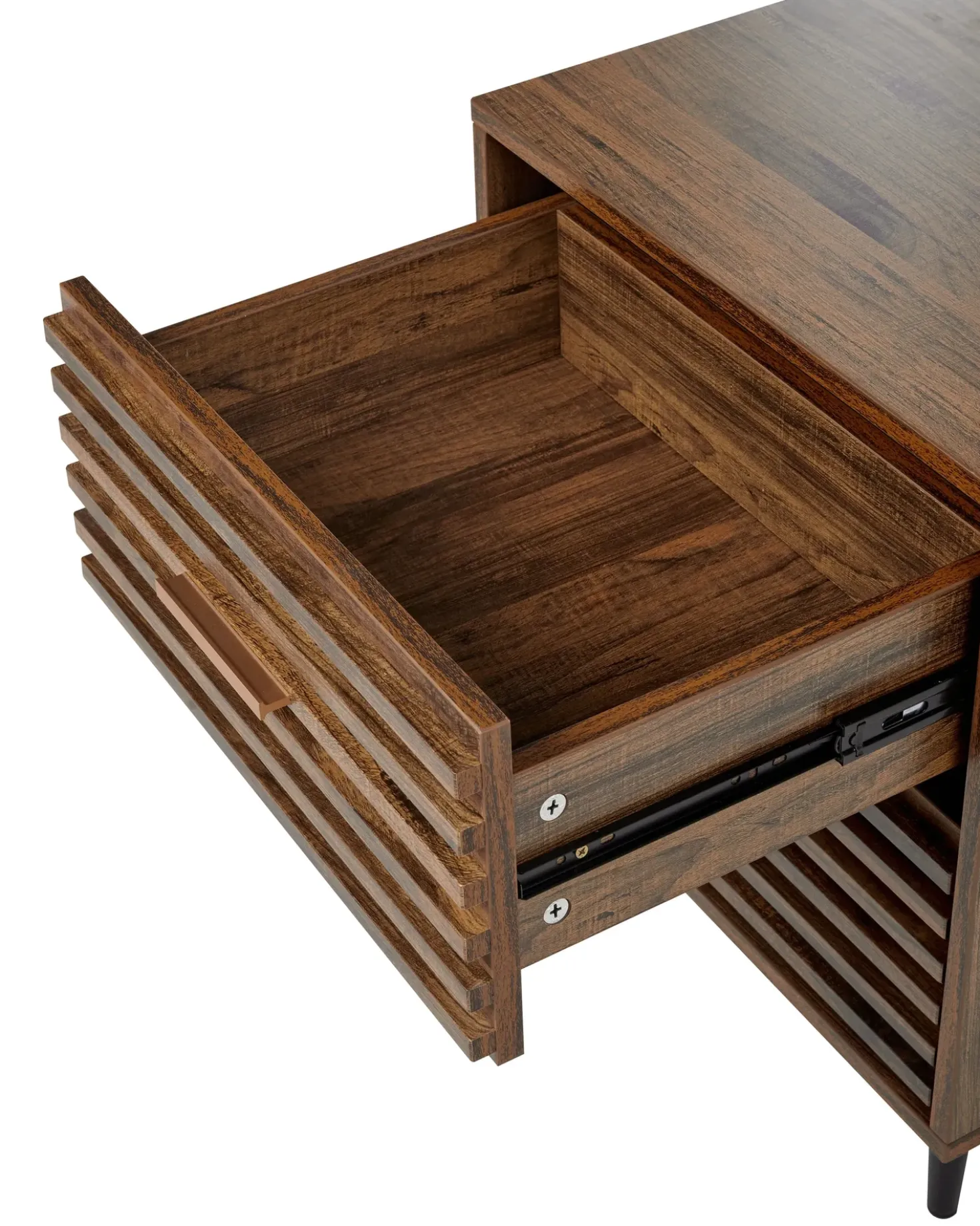 Comodino 2 cassetti KEITH Marrone scuro