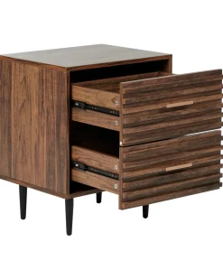Comodino 2 cassetti KEITH Marrone scuro