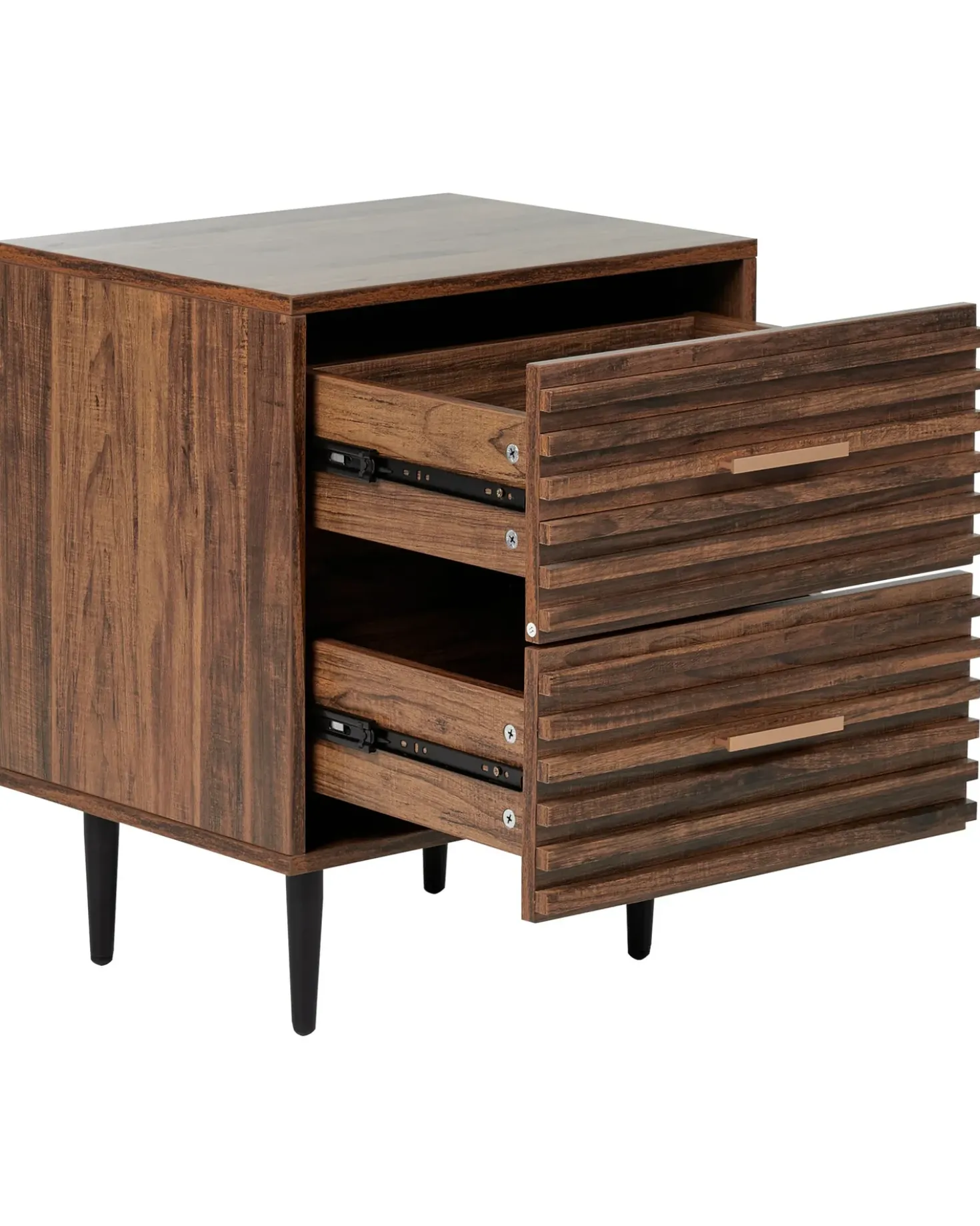 Comodino 2 cassetti KEITH Marrone scuro