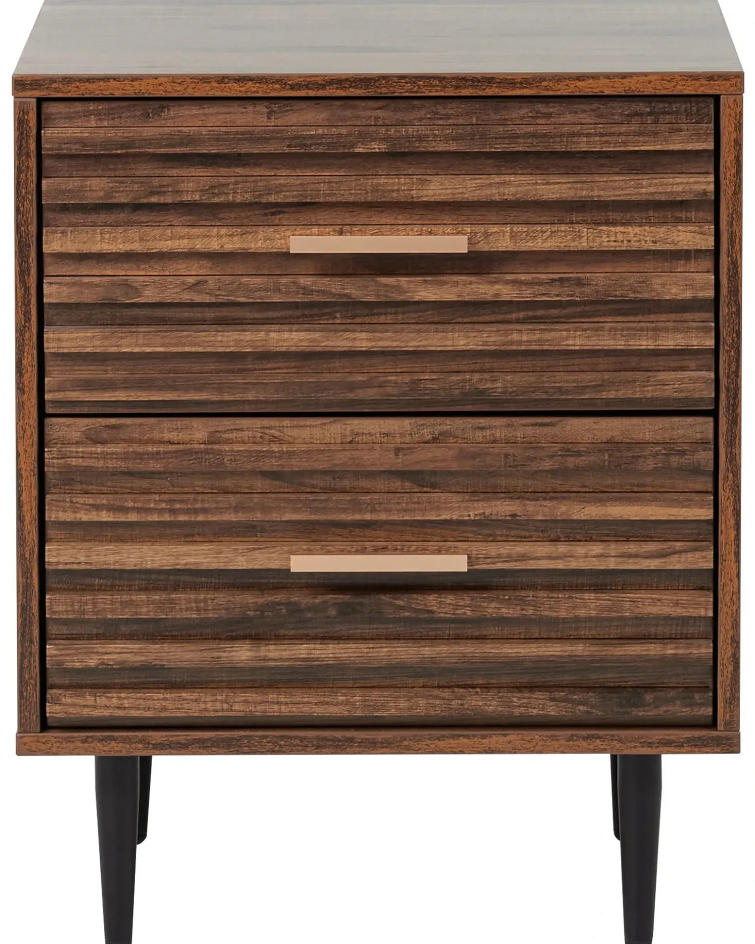 Comodino 2 cassetti KEITH Marrone scuro