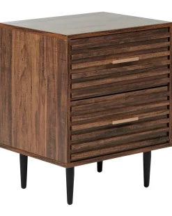 Comodino 2 cassetti KEITH Marrone scuro