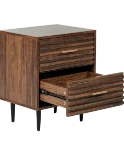 Comodino 2 cassetti KEITH Marrone scuro