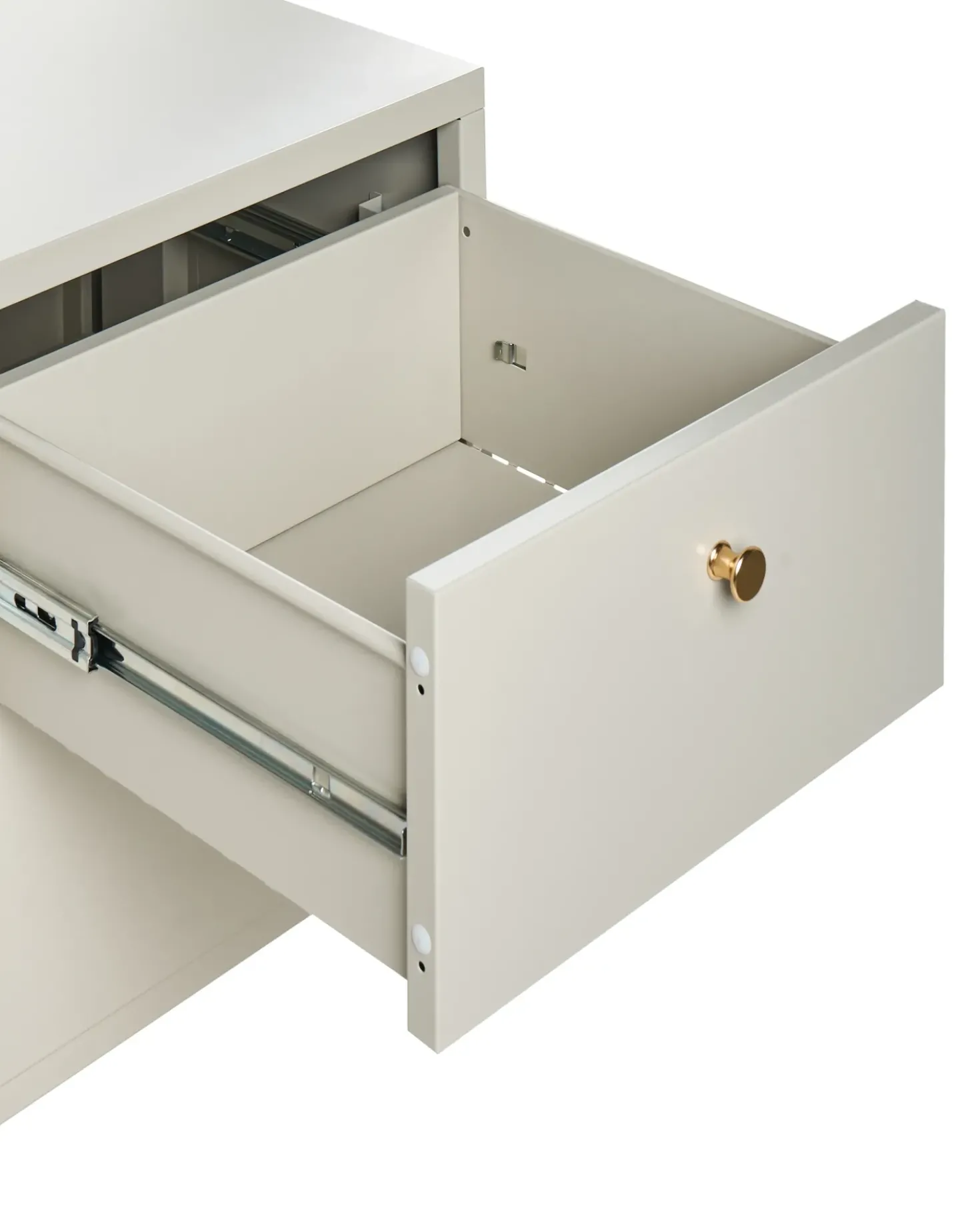 Comodino 2 cassetti KYLEA Metallo Beige