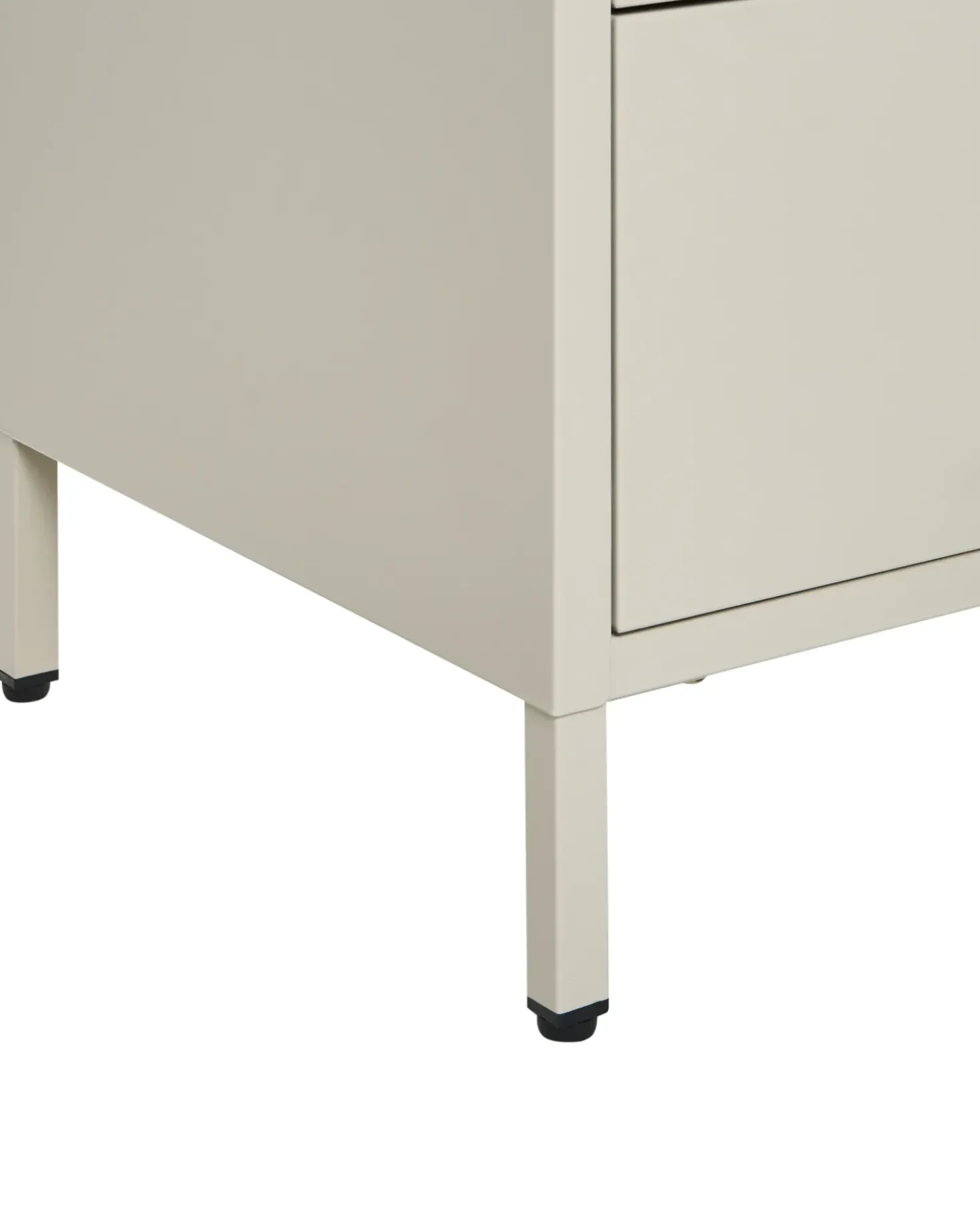 Comodino 2 cassetti KYLEA Metallo Beige