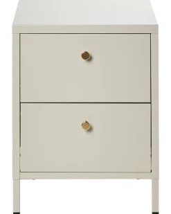 Comodino 2 cassetti KYLEA Metallo Beige