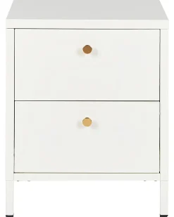 Comodino 2 cassetti KYLEA Metallo Bianco