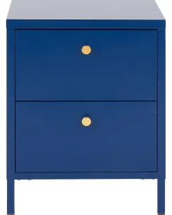 Comodino 2 cassetti KYLEA Metallo Blu marino