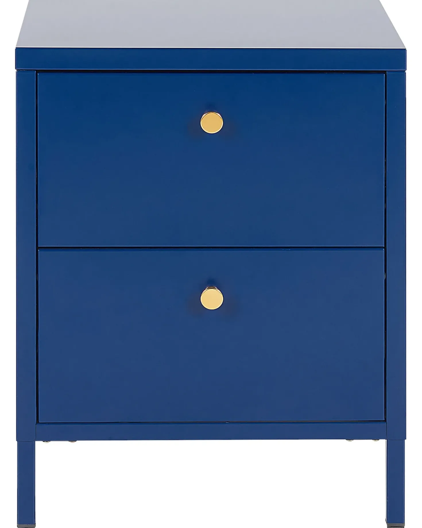 Comodino 2 cassetti KYLEA Metallo Blu marino