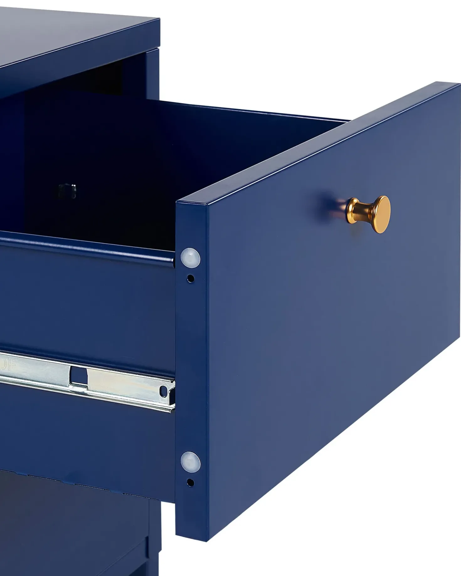 Comodino 2 cassetti KYLEA Metallo Blu marino