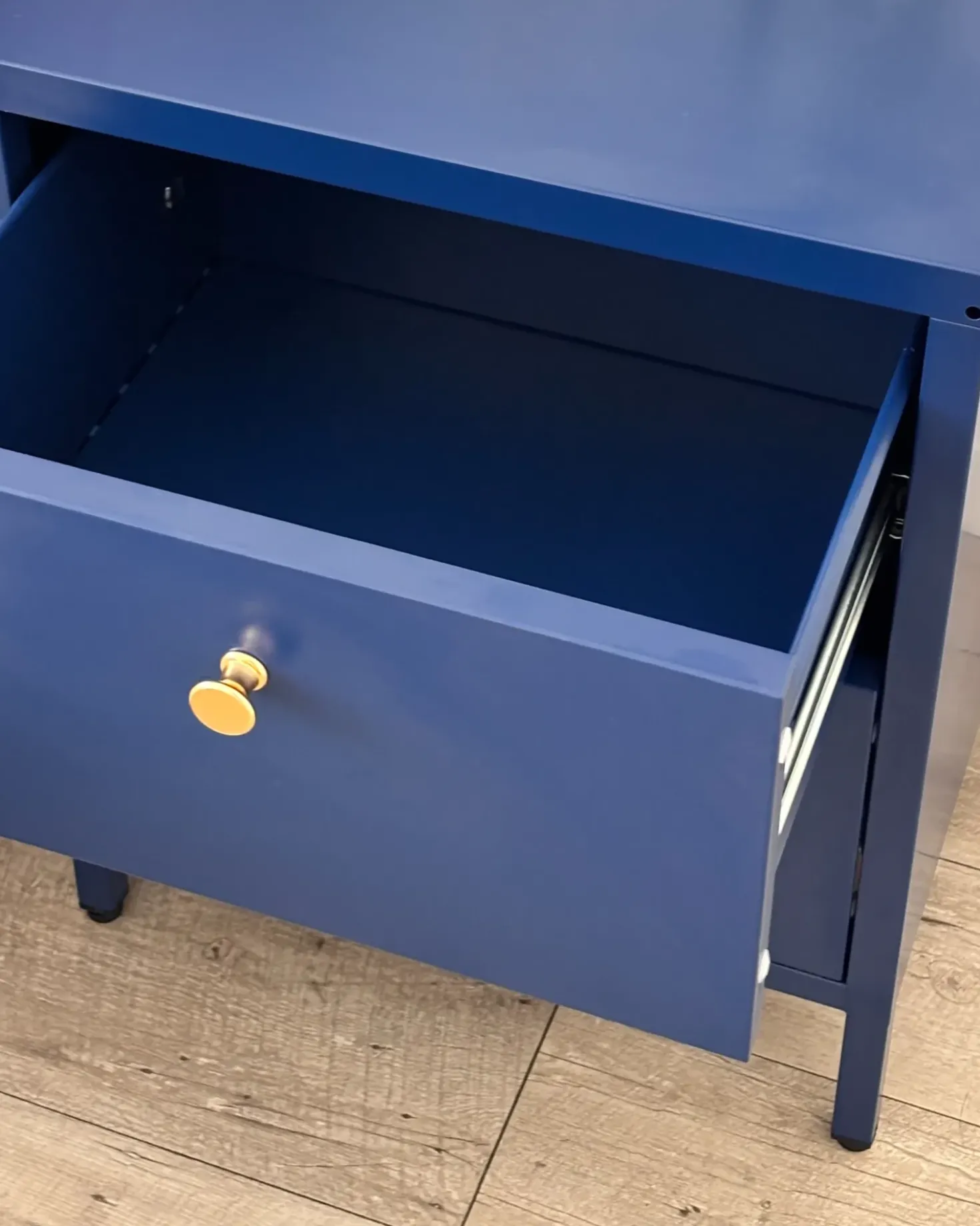 Comodino 2 cassetti KYLEA Metallo Blu marino