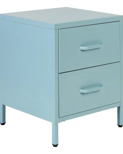 Comodino 2 cassetti MALAVI Metallo Azzurro