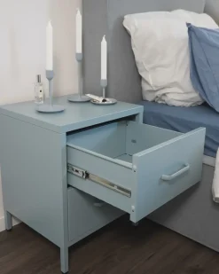 Comodino 2 cassetti MALAVI Metallo Azzurro