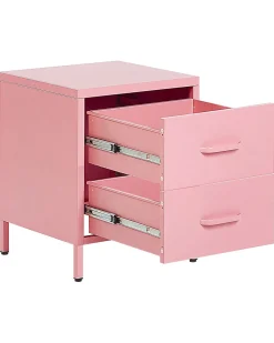 Comodino 2 cassetti MALAVI Metallo Rosa
