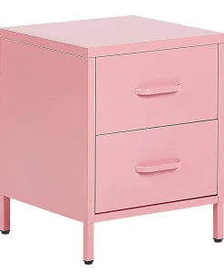 Comodino 2 cassetti MALAVI Metallo Rosa