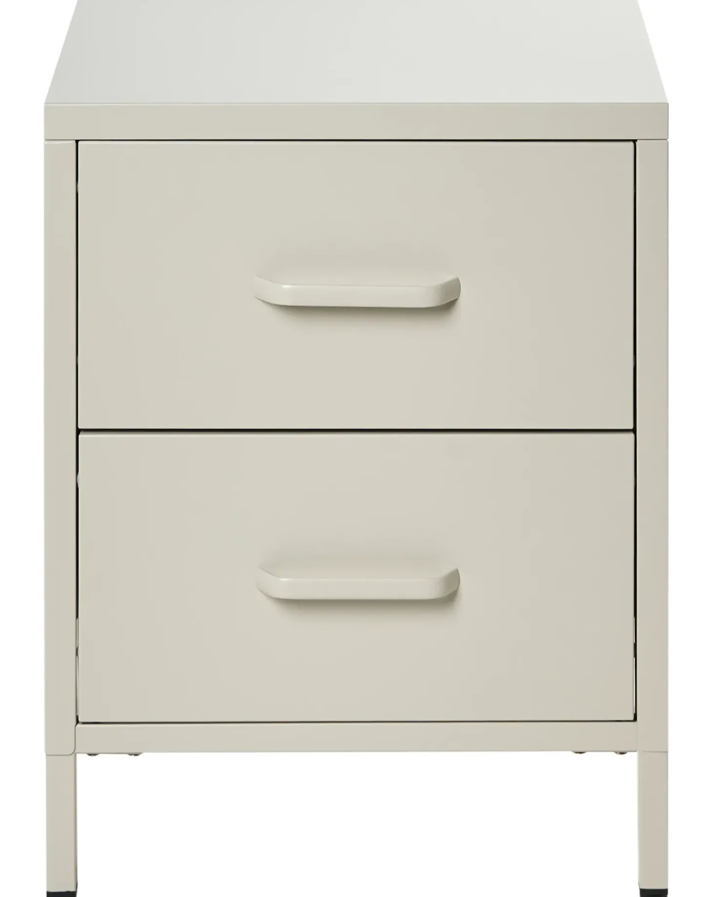 Comodino 2 cassetti MALAVI Metallo Beige