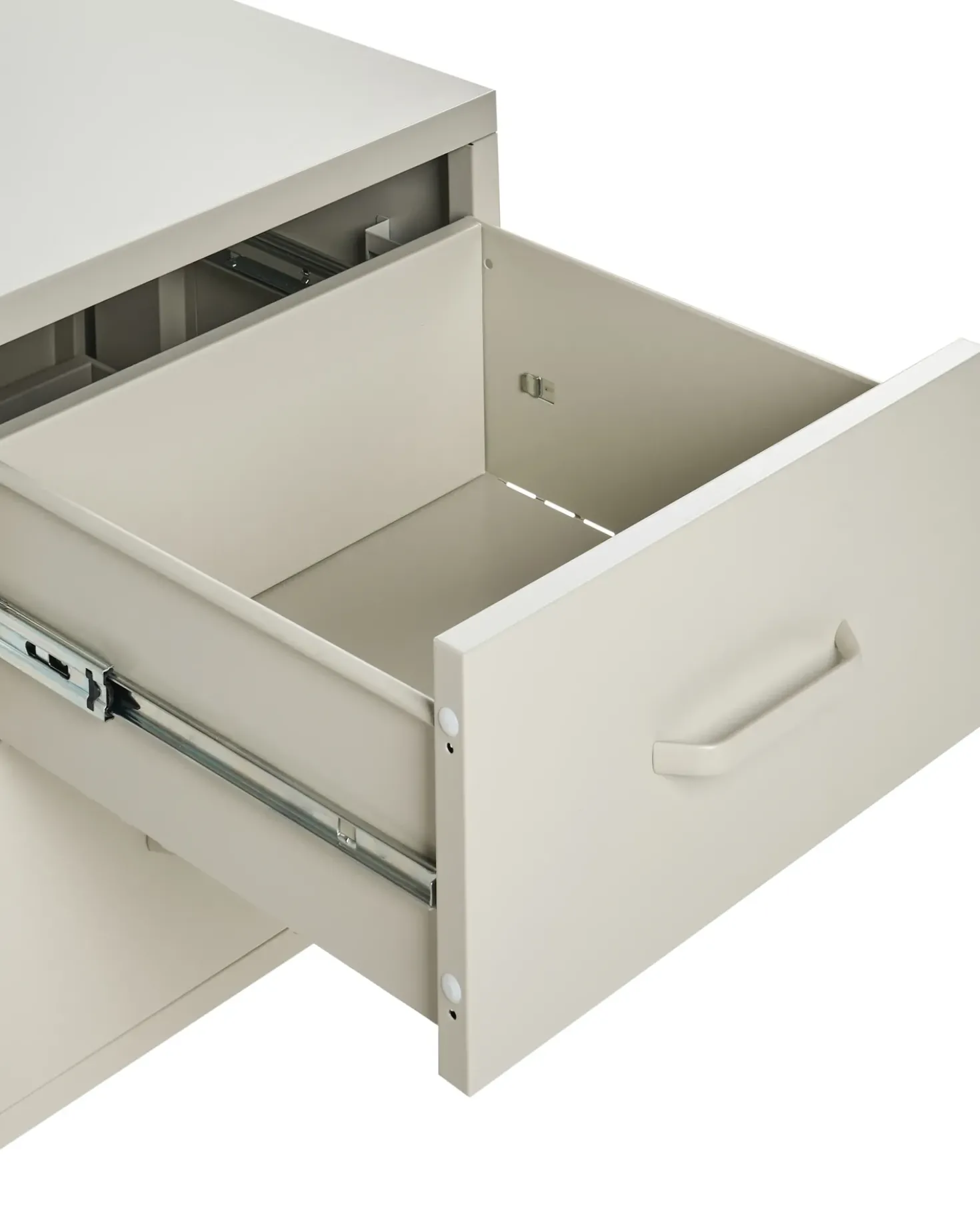 Comodino 2 cassetti MALAVI Metallo Beige
