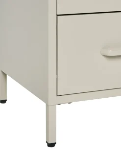 Comodino 2 cassetti MALAVI Metallo Beige