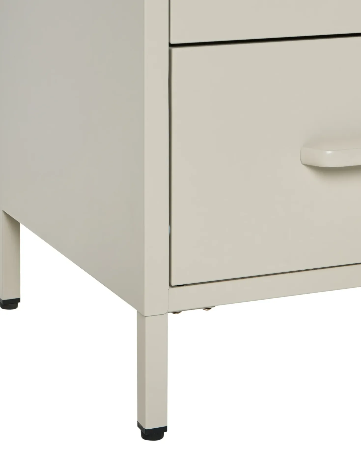 Comodino 2 cassetti MALAVI Metallo Beige
