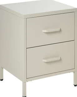Comodino 2 cassetti MALAVI Metallo Beige