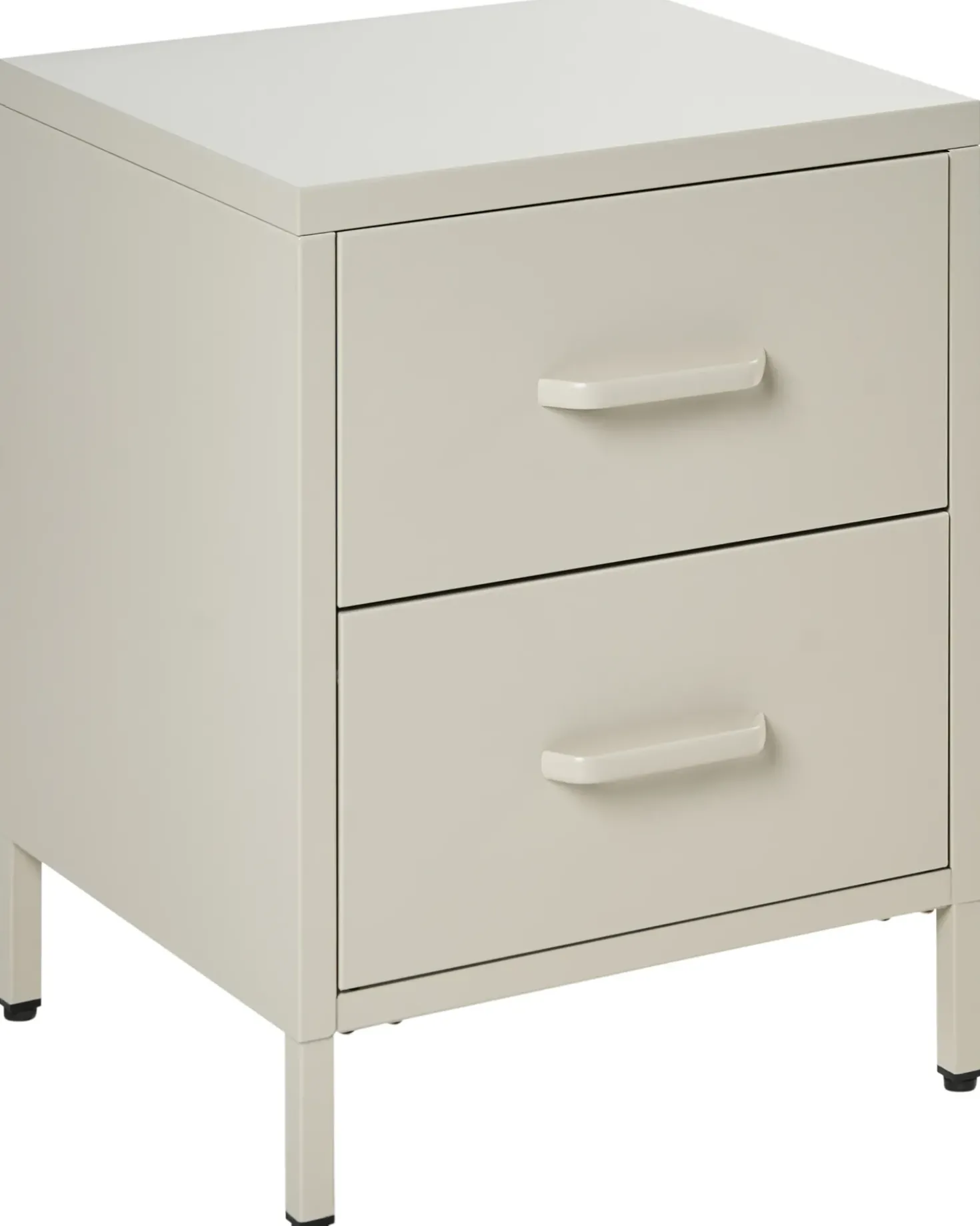 Comodino 2 cassetti MALAVI Metallo Beige