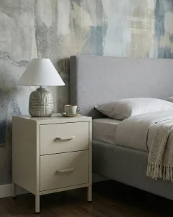 Comodino 2 cassetti MALAVI Metallo Beige