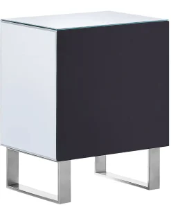 Comodino 2 cassetti NESLE Vetro Argento specchiato