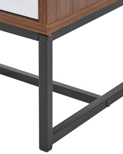 Comodino 2 cassetti NUEVA Marrone scuro/Bianco