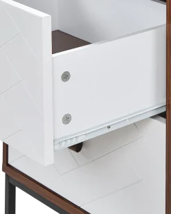 Comodino 2 cassetti NUEVA Marrone scuro/Bianco