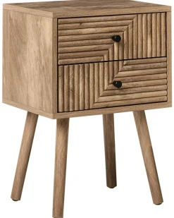 Comodino 2 cassetti RONGE Marrone chiaro