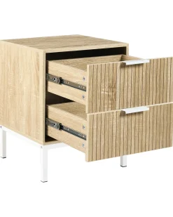 Comodino 2 cassetti ROYALLA Marrone chiaro