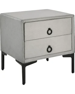 Comodino 2 cassetti SEZANNE Velluto Grigio chiaro