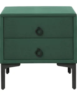 Comodino 2 cassetti SEZANNE Velluto Verde scuro