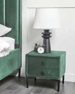 Comodino 2 cassetti SEZANNE Velluto Verde scuro